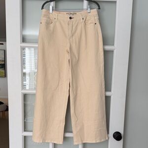 Peace Love World Beige Wide-Leg Jeans